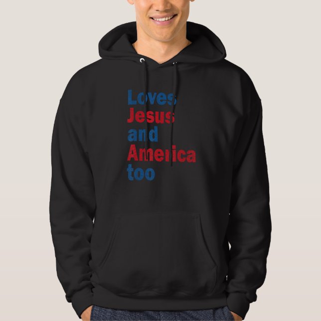 Veste À Capuche Loves Jesus And America Too Retro (Devant)