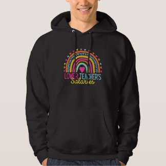 Veste À Capuche Lower Teacher Salaries Funny Teacher Rainbow Funny
