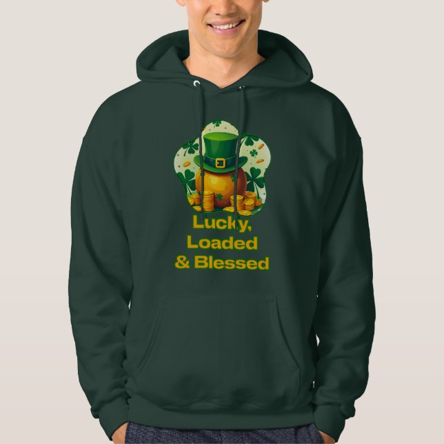 Veste À Capuche Lucky Loaded Blessed St Patrick’s Day  - camiseta (Devant)