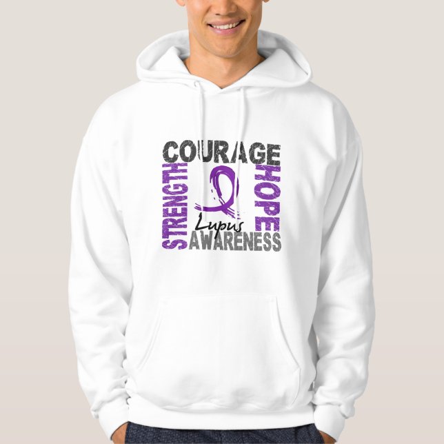 Veste À Capuche Lupus d'espoir de courage de force (Devant)