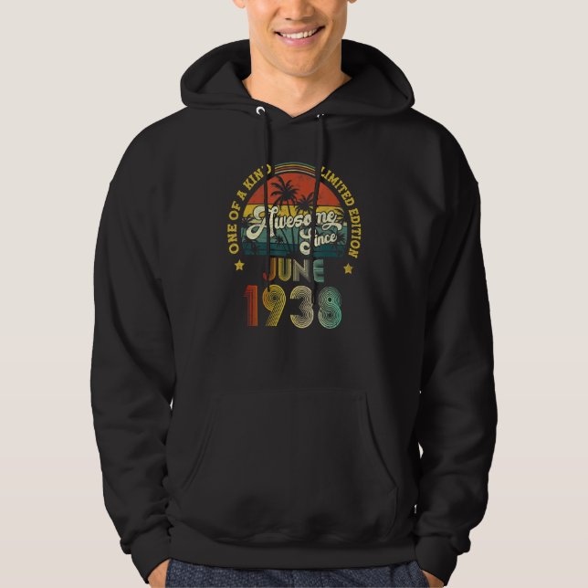 Veste À Capuche Magnifique Depuis Juin 1938 84 Ans 84ème Anniversa (Devant)