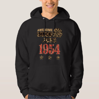 Veste À Capuche Magnifique depuis juin 1954 Anniversaire du léopar