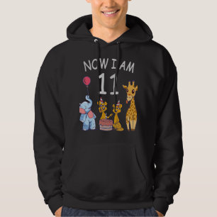 Veste À Capuche Maintenant j'ai 11 ans 11e anniversaire au Zoo
