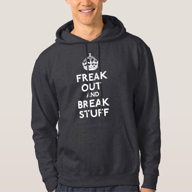 Veste À Capuche Maintenez calme et continuez la chemise de parodie (Devant)