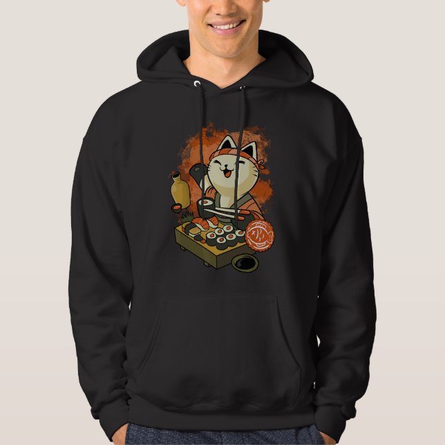 Veste À Capuche Maître Chat Sushi (Devant)