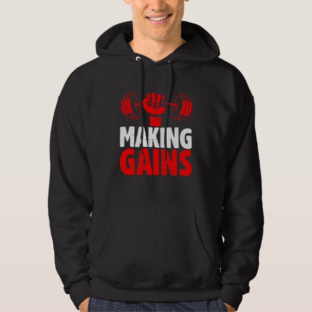 Veste À Capuche Making Gains Exercise Fitness Workout Weightliftin (Devant)