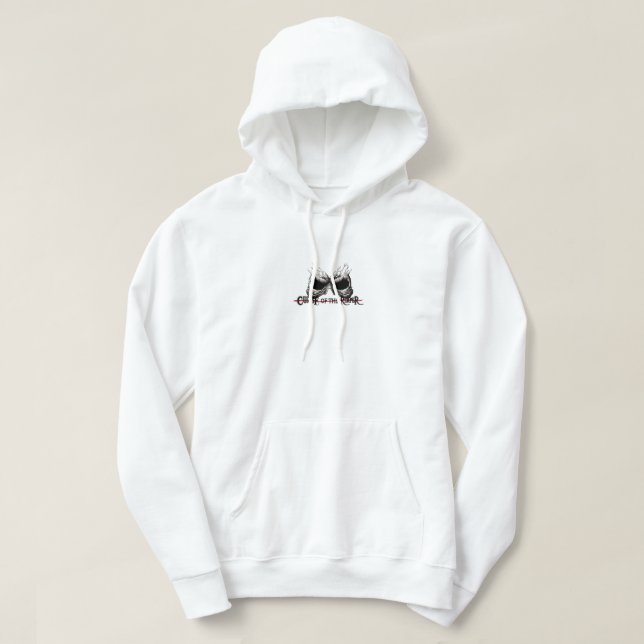 Veste À Capuche Malédiction de la Faucheuse Sweatshirt blanc par O (Design devant)