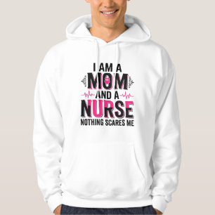 Veste À Capuche Maman Infirmière Rien Ne Me Fait Peur Gravure Vint