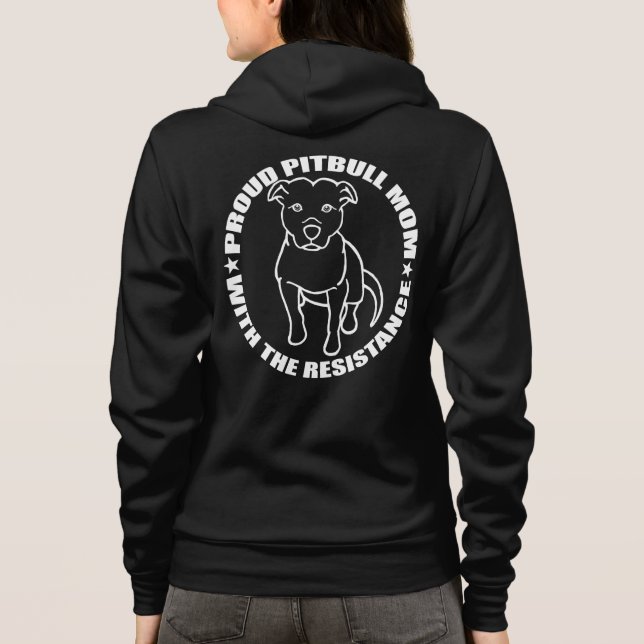 Veste À Capuche Mamans fières de Pitbull avec la résistance (Dos)