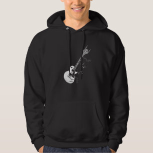 Veste À Capuche Manche de guitare Rock On Avec un squelette Rock