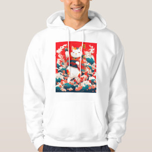 Veste À Capuche Maneki-Neko, Chat japonais chanceux