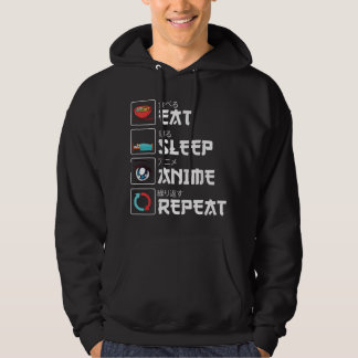 Veste À Capuche Manger Dormir Anime Répéter Manga Drôle Otaku Fill