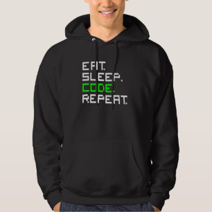 Veste À Capuche Manger Dormir Code Répéter Codage Codeur Programme