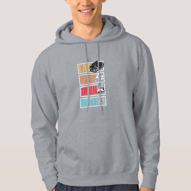 Veste À Capuche Manger Dormir S'entraîner Répéter  (Devant)