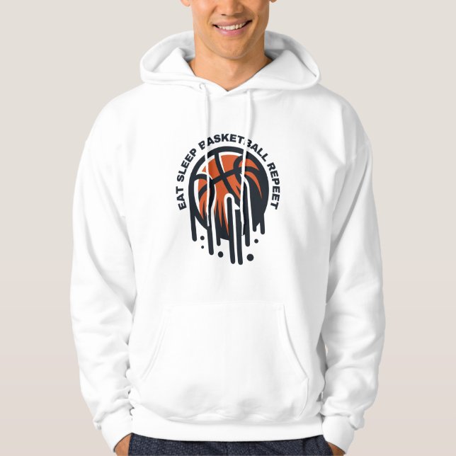 Veste À Capuche mangez la répétition de basketball de sommeil (Devant)