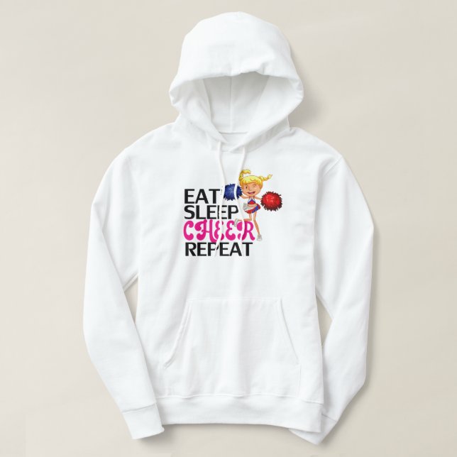 Veste À Capuche Mangez Sleep Cheer Repeat - Drôle Cadeau Pour Chee (Design devant)