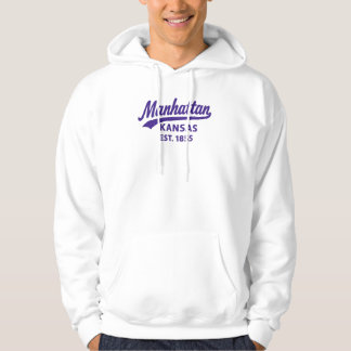 Veste À Capuche Manhattan Kansas Est. 1855 | Ville de Retro Colleg