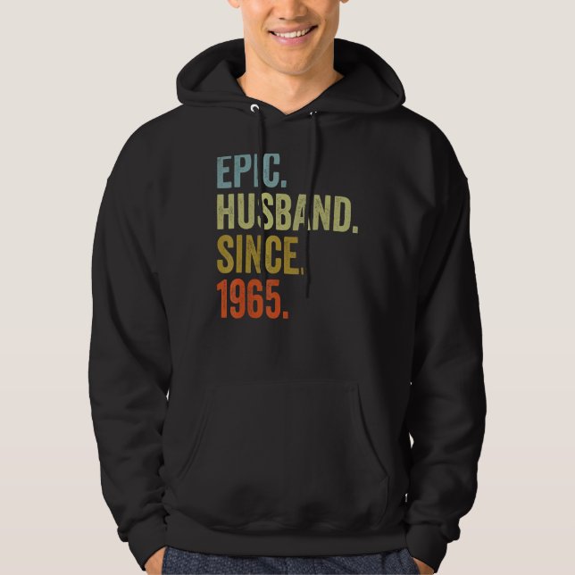 Veste À Capuche Mari épopé masculin depuis 1965 Mariage Anniversai (Devant)