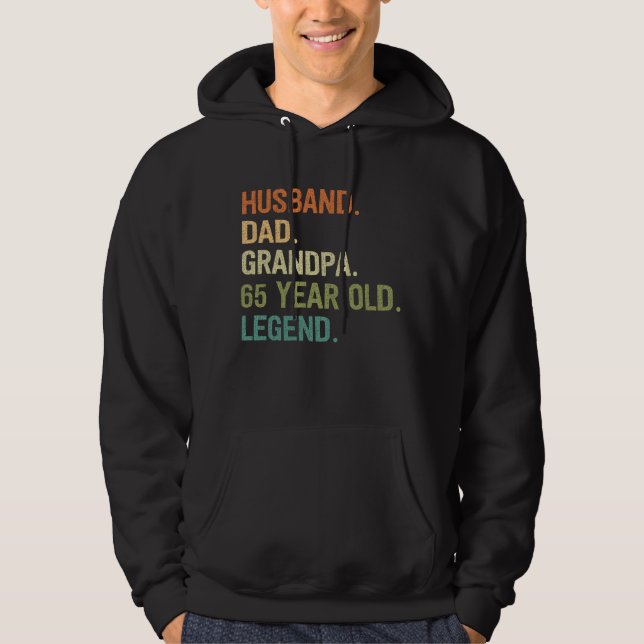Veste À Capuche Mari papa grand-père 65 ans 65e anniversaire homme (Devant)
