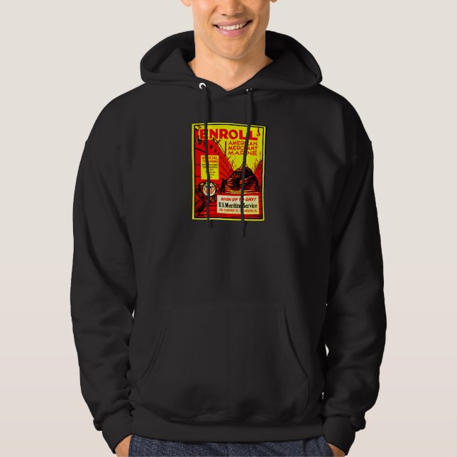 Veste À Capuche Marine marchande américaine - inscrivez-vous (Devant)