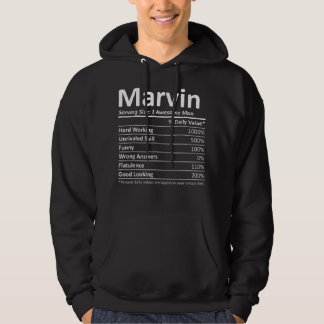 Veste À Capuche MARVIN Nutrition Funny Anniversaire Nom personnali