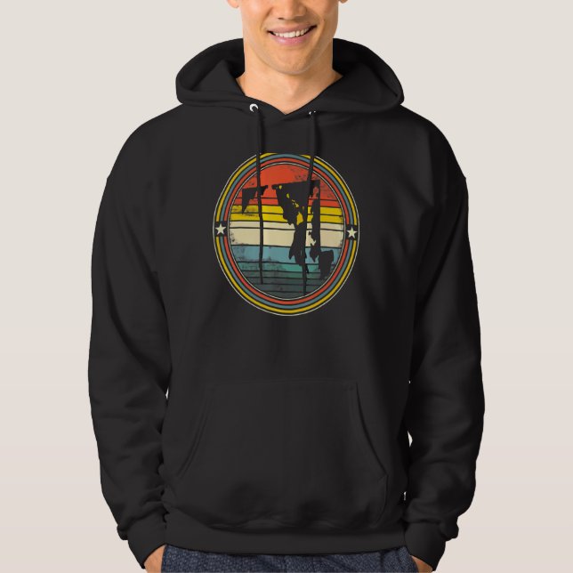 Veste À Capuche Maryland Hawaii Racines Origine Plan d'État Retro  (Devant)