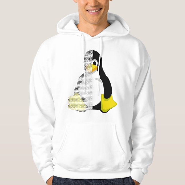 Veste À Capuche Mascotte Tux demi-texte (Devant)