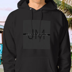 Veste À Capuche Masculine élégant gris foncé Nom et monogramme