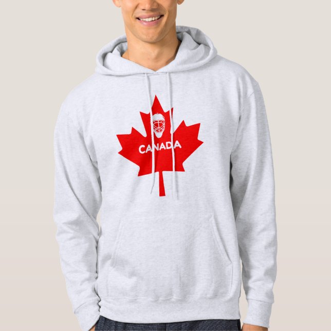 Veste À Capuche Masque De Hockey Sur Feuille D'Érable Au Canada (Devant)