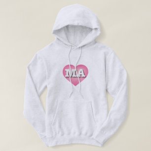 Veste À Capuche Massachusetts Rose Fade Heart - J'aime MA