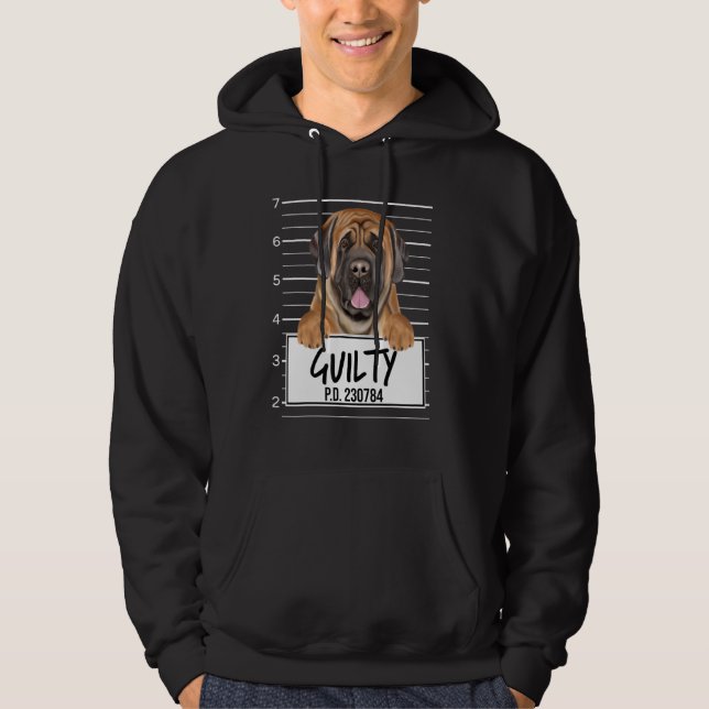 Veste À Capuche Mastiff Mugshot Chien coupable (Devant)