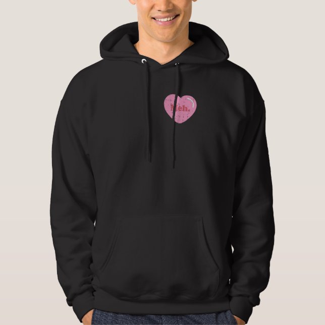 Veste À Capuche Meh Coeur Poche Drôle Anti Valentines Jour Single (Devant)