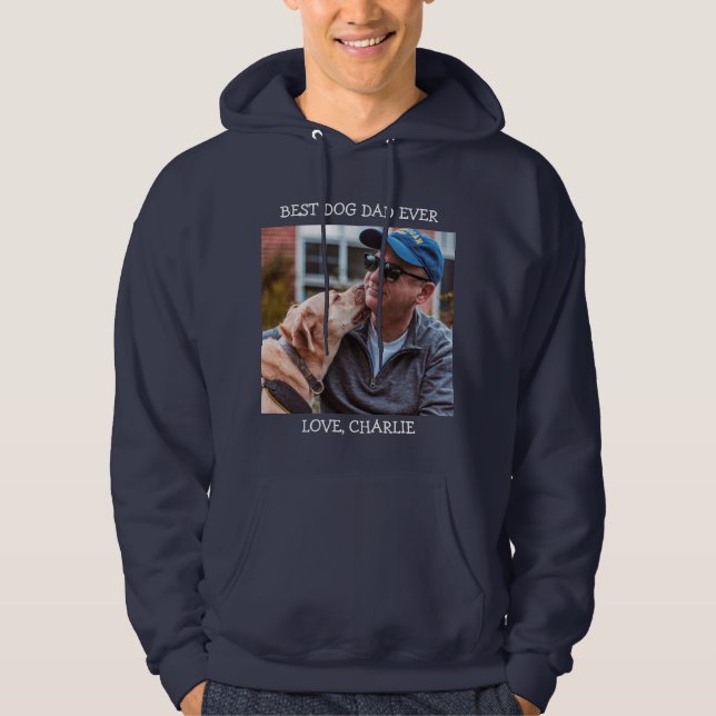 Veste À Capuche Meilleur Chien Papa Jamais Fête des pères Nom Phot (Devant)