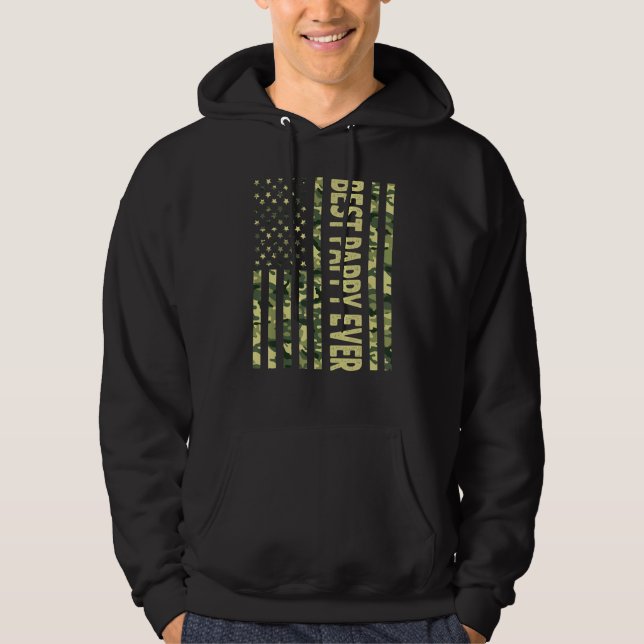 Veste À Capuche Meilleur des hommes Pappy jamais US Drapeau Améric (Devant)