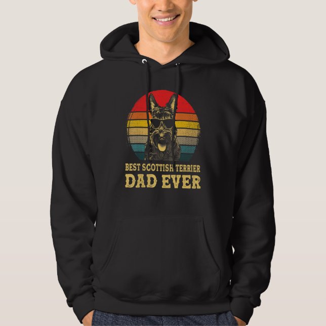 Veste À Capuche Meilleur Écossais Terrier Papa Jamais Amoureux de  (Devant)