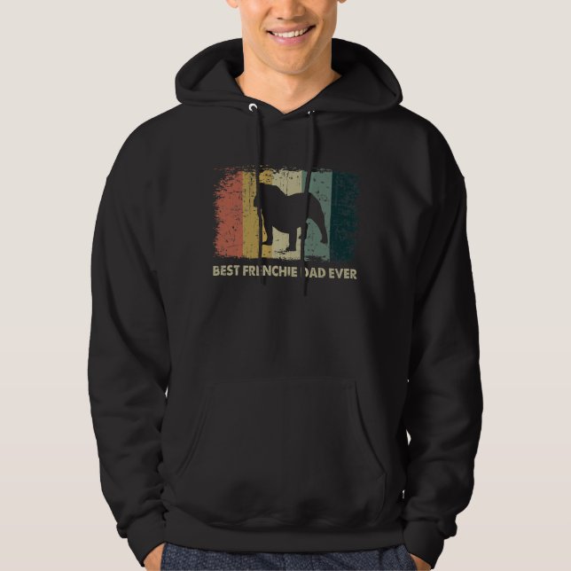 Veste À Capuche Meilleur Français Papa Jamais Papa Chien Français  (Devant)