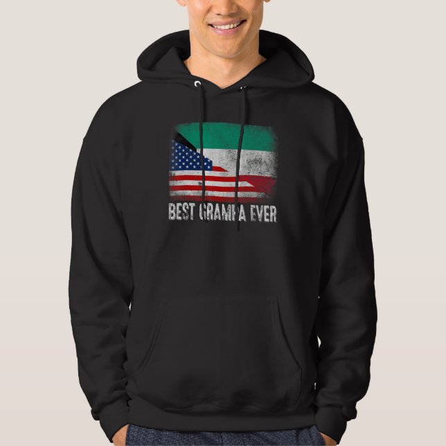Veste À Capuche Meilleur Grampa jamais Américain Koweït Drapeau Dr (Devant)