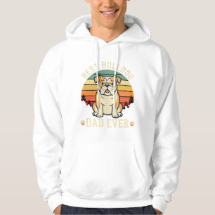 Veste À Capuche Meilleur Papa Bouledogue Retro Vecteur