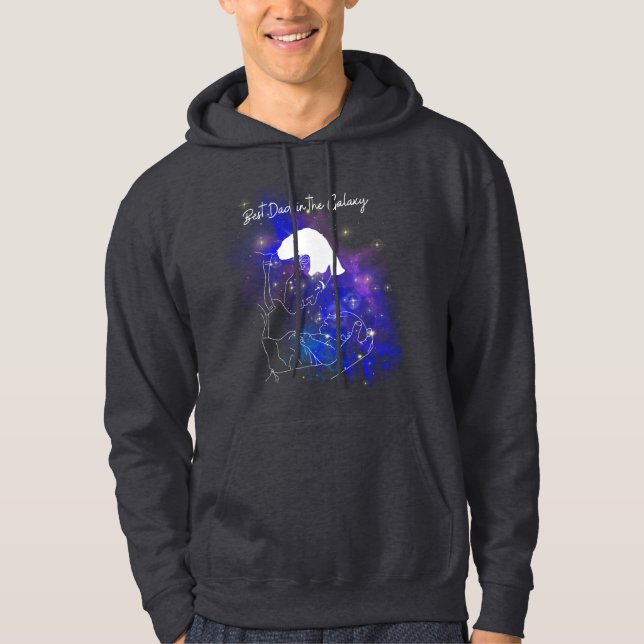 Veste À Capuche 🌌 "Meilleur papa dans la Galaxie" - T-shirt Unise (Devant)