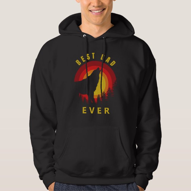 Veste À Capuche "Meilleur papa jamais" Lever du soleil de Coyote W (Devant)