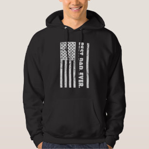 Veste À Capuche Meilleur Papa USA Drapeau Vertical
