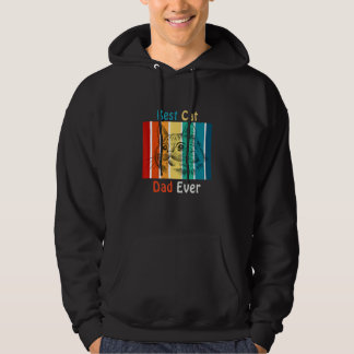 Veste À Capuche Meilleur Père Chat Jamais Vintage Pour Fête des pè