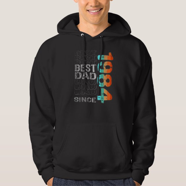 Veste À Capuche Meilleur Père Depuis 1984 Pour Le Meilleur Père Du (Devant)