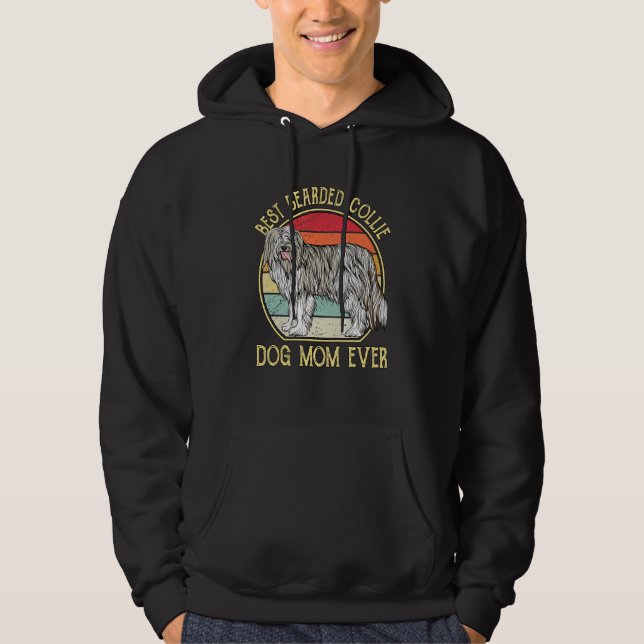 Veste À Capuche Meilleur Porté Collie Chien Maman (Devant)