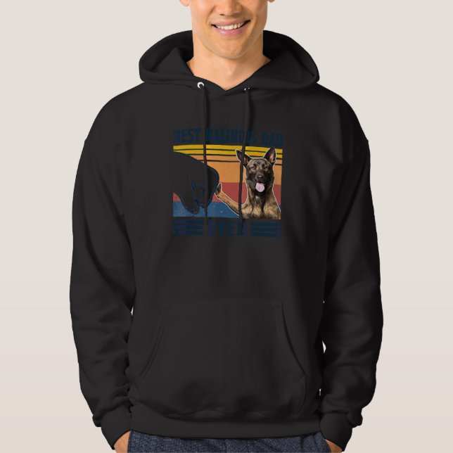 Veste À Capuche Meilleures Fêtes des pères de chiens de père malin (Devant)