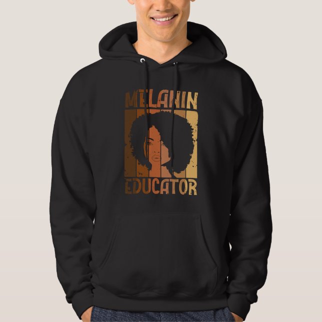 Veste À Capuche Melanin Educator African American Teacher Black Ac (Devant)