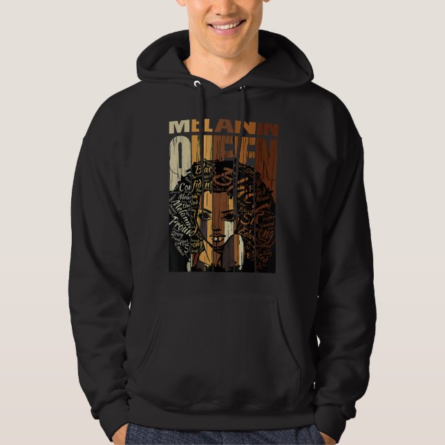 Veste À Capuche Melanin Queen Black History Month Afro African Pri (Devant)