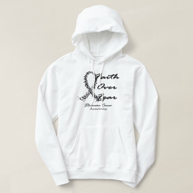 Veste À Capuche Melanoma Cancer Awareness Faith Over Fear - In Thi (Design devant)