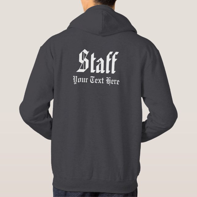 Veste À Capuche Membre du personnel Elégant Modèle Mens Dark Grey (Dos)
