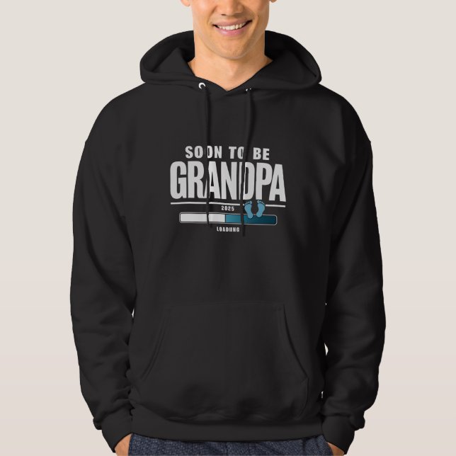 Veste À Capuche Mens Bientôt Être Grand-Père EST. 2025 Nouveau Gra (Devant)